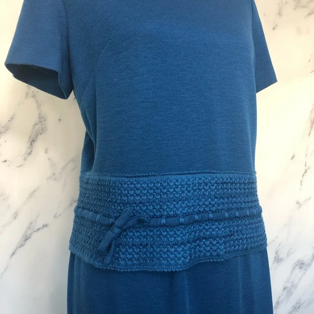 Vintage Henry Rosenfeld Skirt & Top Sweater Knit 50's Outfit Matching Set Blue - Picture 2 of 16